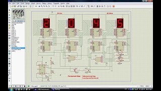 Digital Clock Using Counter and Decoder IC in Proteus #proteus #electronics #simulation