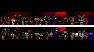 ALL Characters TOGETHER Phase 3 VS Phase 4 In Incredibox Sprunki