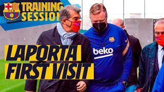 ⚽️👀 JOAN LAPORTA VISITS THE FIRST TEAM IN TRAINING