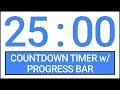 25 min Countdown Timer w/ Progress Bar #Timer #Countdown