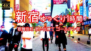 4K【新宿歌舞伎町メインに有名飲み屋街を】ぶらぶら散歩【歌舞伎町】【思い出横丁】【ゴールデン街】新宿メインの通りから裏道まで網羅 東口メインに歩きます