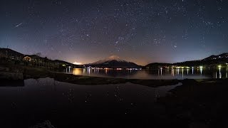 星空のある風景 タイムラプス#39　～ 湖面に映る富士山とオリオン座 ～　 Starry Night Timelapse #39