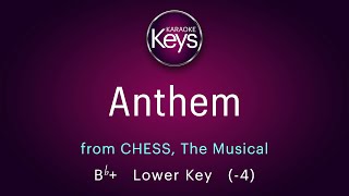 Anthem ... Bb+   Lower Key   (-4) ... from CHESS, the Musical ... Karaoke Piano with Lyrics