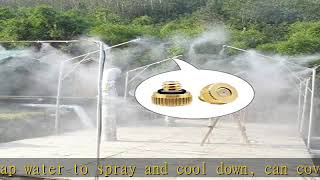 Yotako 1/4'' Slip-Lock Misting Nozzles Kit, 12Pcs Brass Misting Nozzles 10Pcs Water Misting Nozzle