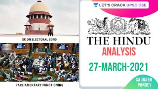 27th March 2021 | The Hindu Newspaper Analysis | Current Affairs | UPSC CSE/IAS 2021