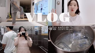 vlog • 38주차 임산부 일상브이로그 • 자연분만 최종 결정?? 왜 갑자기? • 젖병소독 • 아기매트 깔고 • 이제 마지막까지 매일 운동!