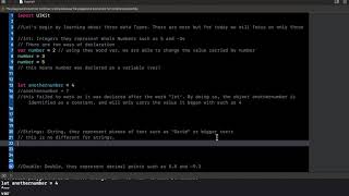 Swift Basics, Data Declaration and Data Types