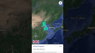 Uk Vs South Korea land area size comparison #shorts #landarea #country_comparison