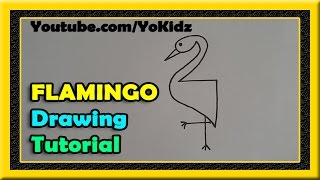 How to draw Flamingo birds for kids step by step and super easy