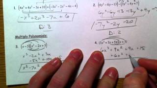 Add, Subtract, and Multiply Polynomials