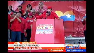 Nicolas Maduro habla de la recuperación del presidente Hugo Chávez