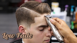 HAIRCUT TUTORIAL: COMBOVER | LOW FADE | HARD PART | BLOW DRY & STYLE