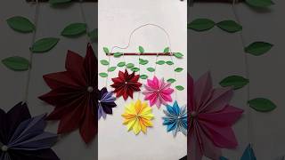 beautiful paper flower 🌸 wall hanging ideas #shorts #craft #diy