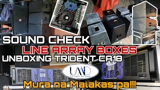 SOUND CHECK LINE ARRAY BOXES part 2 | Unboxing Trident CA18 Power Amplifier by UMD PRO