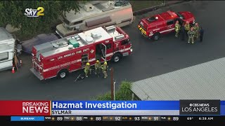 Reports of strange odor prompt hazmat investigation, evacuation in Sylmar