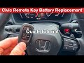 2022 - 2024 Honda Civic Remote Key Battery Replacement / 2023