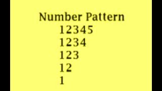 Number pattern Program 2 in Java. java interview question