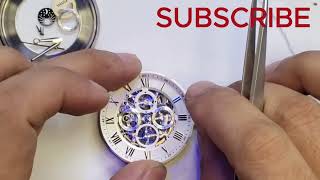 glass replacement and fixing skeleton automatic fossil watch