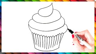 How To Draw a Cupcake Step By Step 🧁 Cupcake Drawing EASY
