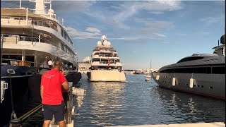 EMINENCE 79m •Abeking \u0026 Rasmussen • Charter Yacht• Berthing Quai Etats Unis Monaco. @emmansvlogfr