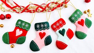 クリスマスソックスの作り方！フェルトで簡単可愛い手作りクリスマス飾り - 型紙付き | DIY Christmas stockings ideas with felt - pattern free