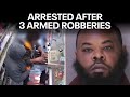 Man arrested in connection to three armed robberies across Philly