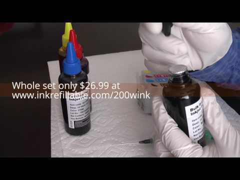 DIY instructions on how to fill or refill #200 T200 ink cartridges for Epson printer DIY instructions on how to fill or refill #200 T200 ink cartridges for Epson printer