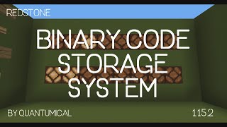 Minecraft | Binary storage system (command pack in the description!)