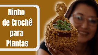 Ninho de crochê para plantas - vasinho para suculentas