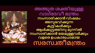 അത്ഭുത ശക്തിയുള്ള വാഗ്‌ദേവീ മന്ത്രം:- സംസാര വൈകല്യമുള്ളവർക്കും പ്രസംഗിക്കാൻ ഭയമുള്ളവർക്കും ഗുണപ്രദം