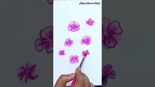 How to Draw Flowers with Doms Brush Pens - Step by Step #youtubeshorts #flowerdrawing #shorts