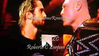 Seth Rollins, Brock Lesner & Paul Heyman en Back Stage Raw 12 Ene, 2015
