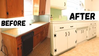 Retro Kitchen Restoration DIY Before and After - Wood Glueru