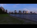 sunset in odaiba seaside park tokyo long take【東京・お台場海浜公園 夕日】 4k