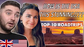 British Couple Reacts to TOP 10 USA ROADTRIPS TO DO IN 2024