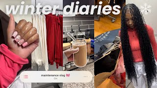 WINTER DIARIES ❄️ MAINTENANCE VLOG| NEW HAIR \u0026 NAILS, WINTER SHOPPING, WINTER COFFEE DRINK \u0026 MORE