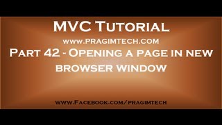 Part 42 Opening a page in new browser window in asp net mvc application