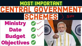 ✍ Central Govt Schemes _ केंद्र सरकार की योजनाएं✍ _ Most Important for SSC_ Banking_  Railways 🚀🚀🚀