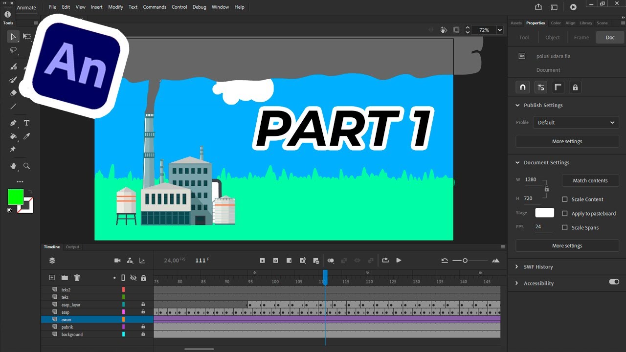 Membuat Animasi Sederhana Menggunakan Adobe Animate PART 1 - YouTube