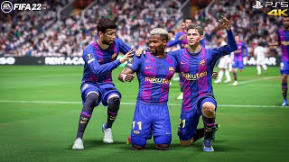 FIFA 22 PS5 - Barcelona Vs Lyon Ft. Auba, Torres, Traore, - UEFA Europa League Final - 4K Gameplay