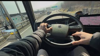 🇨🇭Volvo FH460 Driving Autobahn-highways🛣️ Foggy weather 😶‍🌫️ A1 4K