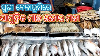 ପୁରୀ ବେଳାଭୂମିରେ ସାମୁଦ୍ରିକ ମାଛ ଭଜାର ମଜା l Best Sea Food In Puri Beach