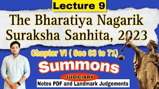 Summon | Chapter 6 BNSS | Section 63 to 71 | The Bharatiya Nagarik Suraksha Sanhita 2023 | #bnss