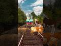 cow, bear, horse, elephant catching her son vs train #shorts #viral