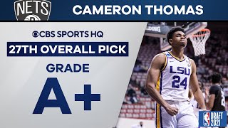Cameron Thomas Selected No. 27 Overall by the Nets | 2021 NBA Draft | CBS Sports HQ