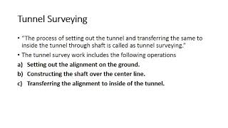 RBE Chapter 1.2 - Tunnel Investigation & Tunnel Surveying