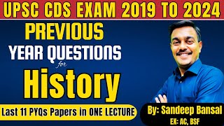 CDS Previous Year Questions for History: PYQs 2019-2024|Complete History|UPSC|#cdsexam