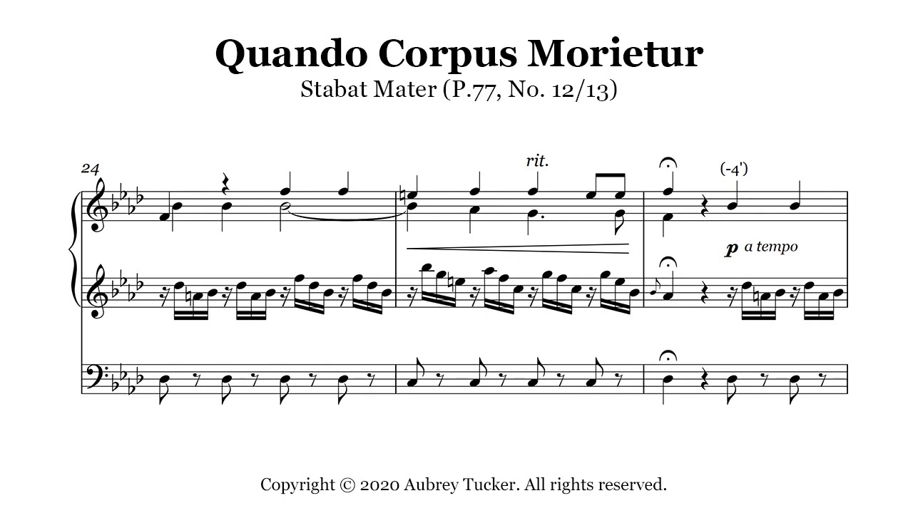 Organ: Quando Corpus Morietur & Amen (Stabat Mater P.77, No. 12/13 ...