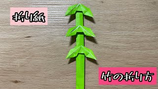 【折り紙】竹の折り方　Origami Bamboo（解説文付き）#折り紙#竹