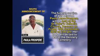 Paula Prospere ~ Short Obituary
